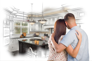 Young Military Couple Looking Inside Custom Kitchen and Design D
